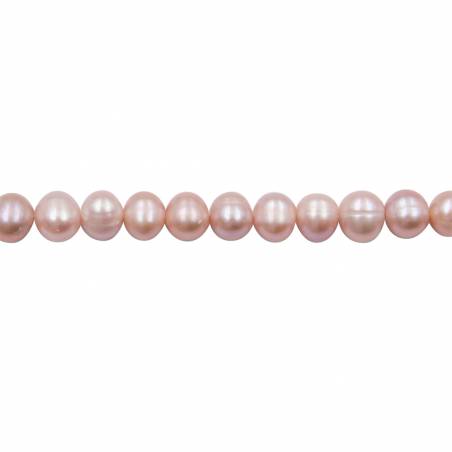 Pink Fresh Water  Pearl Beads Strand Nearround Size 7~8mm Hole 0.8mm 15~16" /Strand