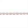 Natürliche weiße ovale Perlenkette Durchmesser des Loch 0.8mm  5~6x7~8mm x 1 Strang 15~16"