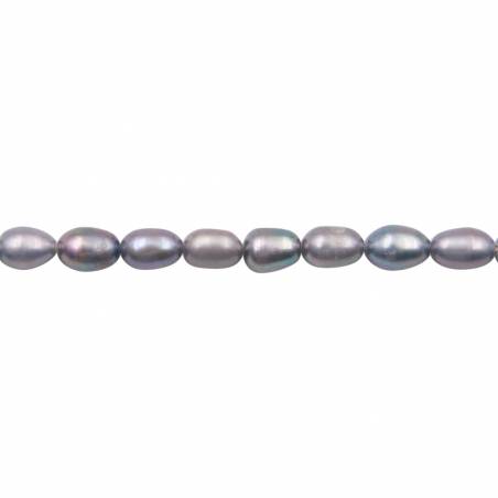 Natürliche schwarze ovale Perlenkette Durchmesser des Loch 0.8mm  3~5mm x 1 Strang 15~16"