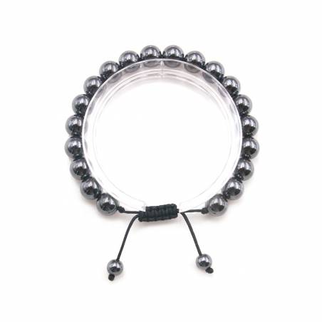 Hematite bracelet  beads 8 mm length 16cm