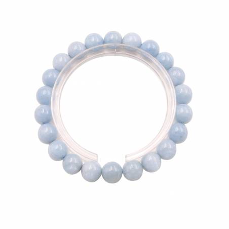 Natural Aquamarine Elastic Bracelet Beads 8mm Length 17cm