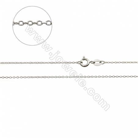 925 Sterling Silver Cross Chain x 1Piece   Size 0.8x1.3mm  Length: 16"（white gold plating）