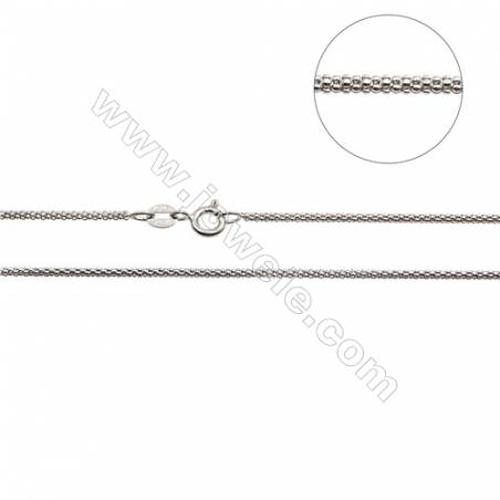925 Sterling Silver Porpcorn Chain x 1Piece   Length: 16"  thick 1.6mm（white gold plating）