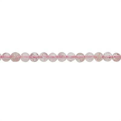 Erdbeere Quarz runde Perlenkette  Durchmesser 3mm  Loch 0.7mm  ca. 132 Stck / Strang 15~16"