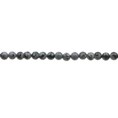 Natural Snowflake Obsidian Beads Strand Round 3mm Hole 0.7mm About 128 Beads/Strand 15~16"
