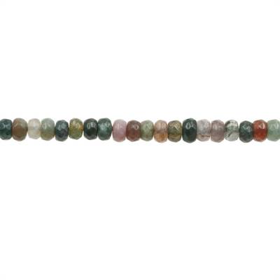filo di perline di agata indiana naturale 3x4mm, abaco sfaccettato, foro 0,8mm, circa 135 perline/filo, 15~16"