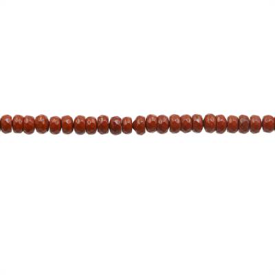 Roter Jasper facettierte abakusperlenförmige Perlenkette  3x4mm  Loch 0.8mm  ca. 135 Stck / Strang 15~16"