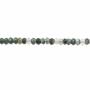 filo di perline di agata muschiata naturale 3x4mm, abaco sfaccettato, foro 0,8mm, circa 140 perline/filo, 15~16"