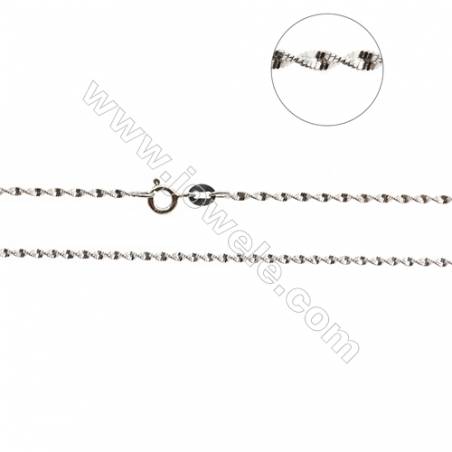925 Sterling Silver Singapore Chain x 1Piece   Thick 1.8mm  Length: 16"（white gold plating）