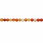 filo di perle di corniola naturale da 3 mm, rotondo, foro 0,7 mm, circa 131 perle/filo, 15~16"