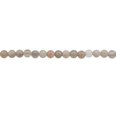 Natural Gray Agate Beads Strand Round 3mm Hole 0.7mm About 130 Beads/Strand 39-40cm