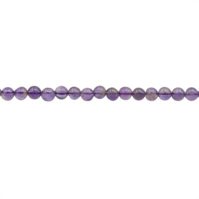 filo di perle di ametista naturale da 3 mm, rotondo, foro da 0,7 mm, circa 132 perle/filo, 15~16"