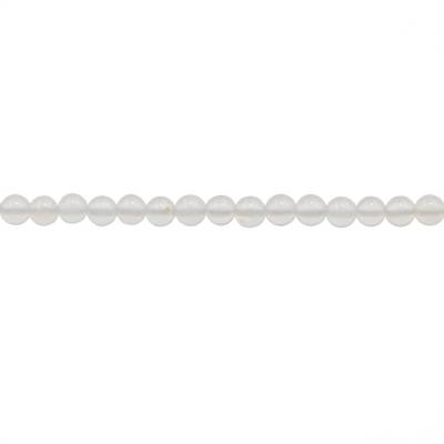 filo di perle di agata bianca naturale da 3 mm, rotondo, foro da 0,7 mm, circa 133 perle/filo, 15~16"