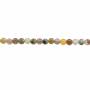 filone di perline di agata indiana naturale da 3 mm, rotondo, foro da 0,7 mm, circa 129 perline/filamento, 15~16"