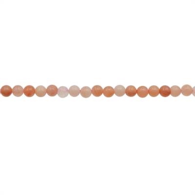 3мм Бусы Авантюрин оранжевый  шарик  отв. 0.7мм  примерно 129 бусинок/нить   длина 39-40см