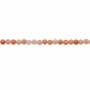 filo di perle di avventurina rosa naturale da 3 mm, rotonde, foro 0,7 mm, circa 129 perle/filo, 15~16"