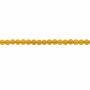 Agate jaune ronde sur fil  Taille 3mm de diamètre trou 0.7mm  Environ 129perles/fil 15~16"