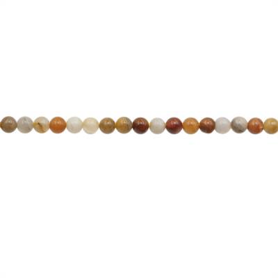 filone di perline di agata crazy lace da 3 mm, rotondo, foro da 0,7 mm, circa 129 perline/filamento, 15~16"