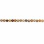 filo di perle di pietra naturale di crisantemo da 3 mm, rotondo, foro 0,7 mm, circa 131 perle/filo, 15~16"