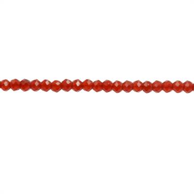 紅瑪瑙串珠 切角算盤珠 尺寸2x3毫米 孔徑0.6毫米 長度39-40厘米/條