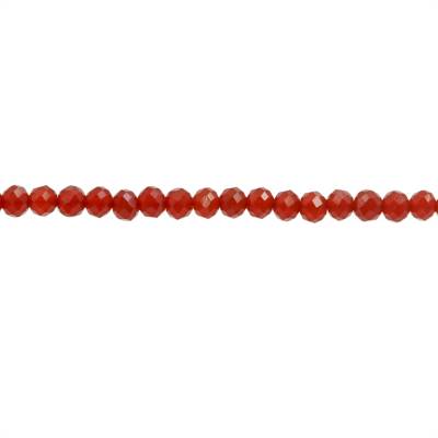 紅瑪瑙串珠 切角算盤珠 尺寸3x4毫米 孔徑0.8毫米 長度39-40厘米/條