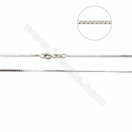 925 Sterling Silver Oval Curb Chain x 1Piece   Size 0.5x1.2mm  Length: 16"（white gold plating）