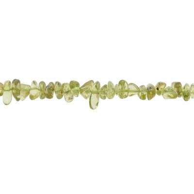 Fili di perle di peridoto naturale, frammenti, dimensioni 3~5x3~10 mm, foro 0,8 mm, 15~16" x 1 filo