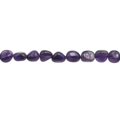 紫晶串珠 碎石 尺寸約7~9毫米 x 8~12毫米 孔徑0.6毫米 長度39-40厘米/條