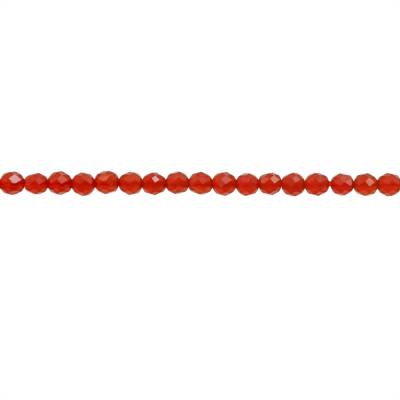 Natural Red Agate Beads Strand Faceted Round Diameter 3mm Hole 0.6mm About 140 Beads/Strand 39-40cm