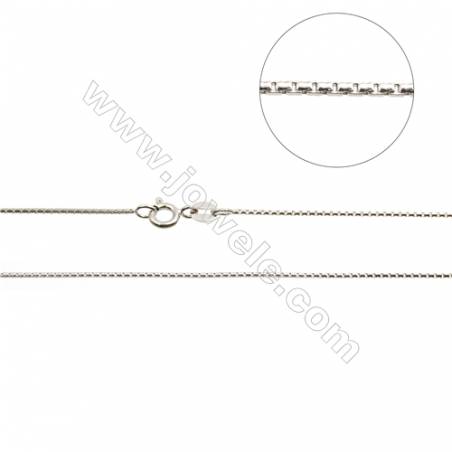 925 Sterling Silver Box Chain x 1Piece   Size 1x2mm  Length: 16"（white gold plating）