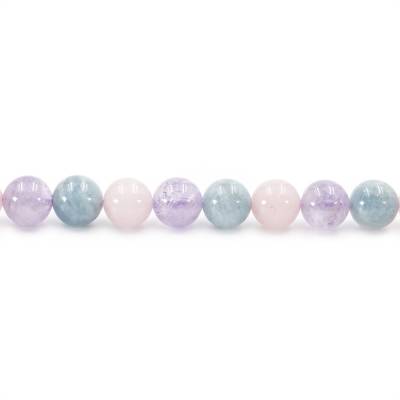 Filo di perle miste di cristallo naturale, rotondo, diametro 10 mm, foro 1 mm, circa 39 perle/filo 15~16"