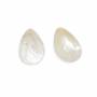 Perles de nacre blanche en forme de goutte d'eau à enfiler, Taille 20x30mm, Diamètre 0.7mm, 10 perles / enfilage