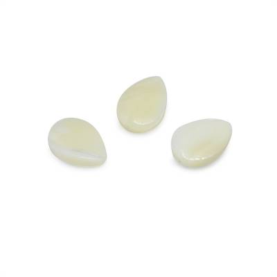 Rouleau de perles de nacre blanche, taille 10x14 mm, trou 0.7 mm, environ 28 perles/rang 15 ~ 16"