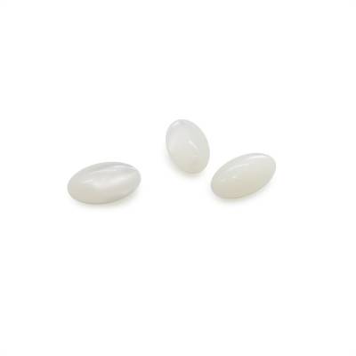 Fil de perles de nacre blanche naturelle, Ovale, Taille 4x6 mm, Trou 0.7 mm, environ 58 perles / fil de 15 ~ 16 ''