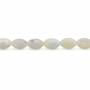 Torons de perles blanches nacre coquille ovale, Taille 7x10 mm, Trou 0.7 mm, environ 40 perles / torons 15 ~16 ''