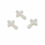 Perles de nacre blanche en forme de croix, Taille 9x13mm, Trou 0.7mm, 19 perles/brin