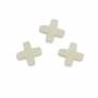 Collier de perles de nacre blanches en croix, Taille 12x12 mm, Trou 0.8 mm, environ 33 perles / collier 15 ~ 16 ''