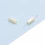 Perles de nacre de coquille blanche, Cylindre, Taille 4x8 mm, Trou 0.7 mm, environ 52 perles/brin 15~16"