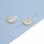 Collier de perles de nacre blanche, Moon, Taille 14x16 mm, Trou 0.7 mm, environ 25 perles / collier 15 ~ 16"