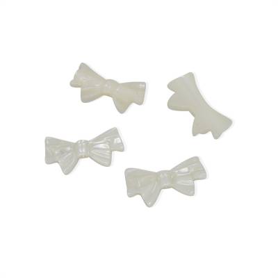 Fil de perles de nacre blanche pour noeud papillon, Taille 9x18mm, Trou 0.7mm, 15 perles /fil