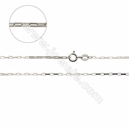 925 Sterling Silver Square Cross Chain x 1Piece   Size 0.7x3mm  Length: 16"（white gold plating）