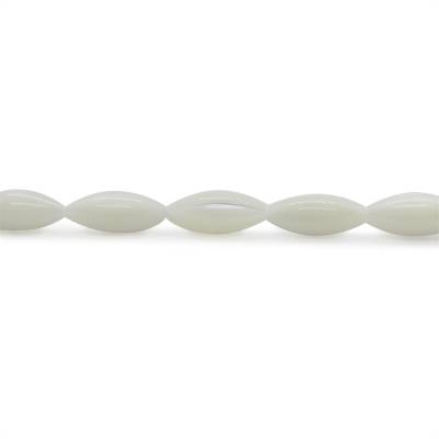 Nacre blanche long brin de perles, Taille 5x12 mm, Trou 0.8 mm, environ 35 perles / brin 15 ~ 16 ''
