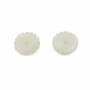 Perles de nacre blanche Daisy 10mm, trous 0.8mm, 12pcs/pack
