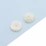 Perles de nacre blanche Daisy 10mm, trous 0.8mm, 12pcs/pack
