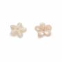 Pink Mother-of-pearl Shell Flower Charm Size8mm Hole0.8mm 12pcs/Pack