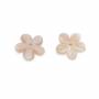 Pink Mother-of-pearl Shell Flower Charm Size10mm Hole0.9mm 12pcs/Pack