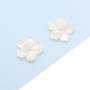 Coquille fleur à cinq feuilles nacre blanche naturelle, 14mm, trou 0.9mm, 12pcs/pack