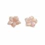 Pink Mother-of-pearl Shell Flower Charm Size10mm Hole0.8mm 12pcs/Pack
