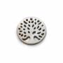 Natural Gray Shell Mother-of-pearl Shell Charm Tree of Life  12mm  2 pcs/Pack