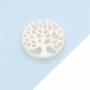 ciondolo a forma di conchiglia in madreperla bianca naturale 12 mm - Albero della vita 2 pezzi/confezione
